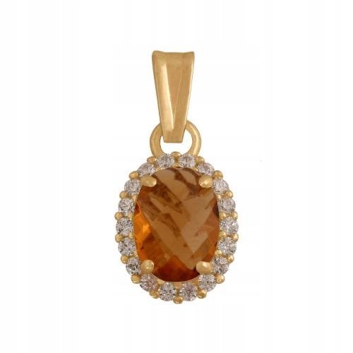 Złota Przywieszka z Cyrkoniami 585 1.7 g Rodium