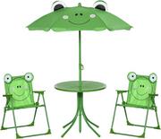 Zestawy mebli dla dzieci - Żabka Ogrodowy Stolik Krzesła Parasol Dzieci - miniaturka - grafika 1