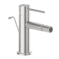 Baterie bidetowe - KFA Armatura Bateria bidetowa stalowa srebrna 14.4 cm Flint z korkiem - miniaturka - grafika 1