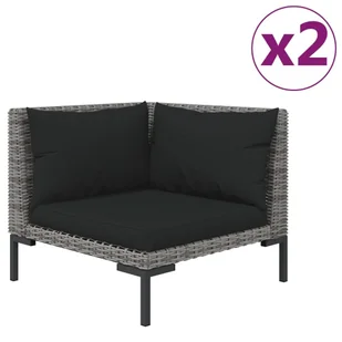 3-cz. ogrodowy zestaw wypoczynkowy, ciemnoszary rattan PE - Sofy ogrodowe - miniaturka - grafika 4