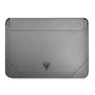 Torby na laptopy - Guess Sleeve GUCS14PSATLG 13/14" srebrny /silver Saffiano Triangle Logo GUE001823-0 - miniaturka - grafika 1