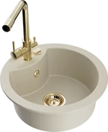 Zlewozmywaki z baterią - Mexen Diego zlewozmywak granitowy 1-komorowy z baterią kuchenną Duero, beżowy - 6512-69-671600-50 - miniaturka - grafika 1