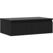 Szafki łazienkowe - Mexen Rivel szafka łazienkowa podumywalkowa 80 cm z blatem, 1 szuflada, ryflowana , czarna mat - 91A20-08023-1-BFC71 - miniaturka - grafika 1