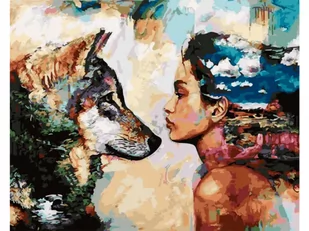 Obraz Malowanie Po Numerach Rama 50X40Cm Spojrzenie - Wilk I Kobieta - Malowanie po numerach Obraz Malowanie Po Numerach Rama 50X40Cm Spojrzenie - Wilk I Kobieta - Malowanie po numerach - miniaturka - grafika 1