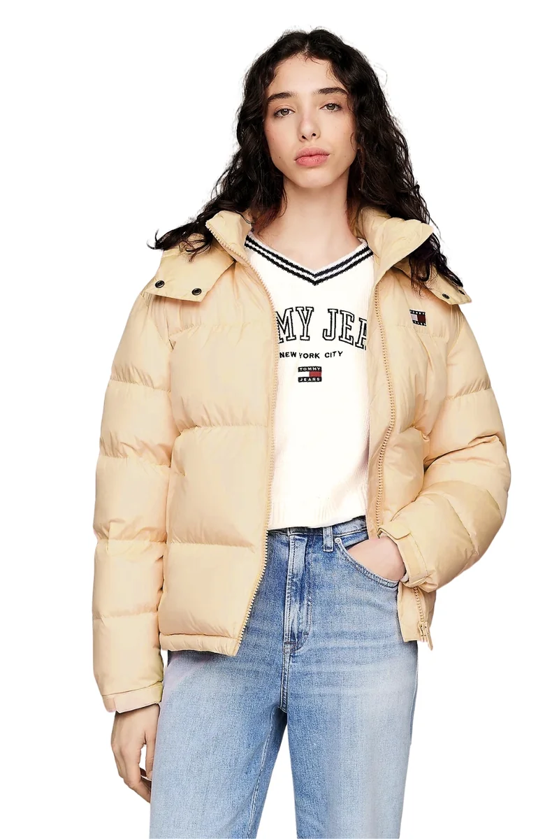 TOMMY JEANS Żółta pikowana damska kurtka M