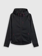 Kurtki i kamizelki sportowe damskie - 4F Kurtka softshell wiatroodporna membrana 5000 damska - czarna XXL - miniaturka - grafika 1