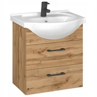 Szafki łazienkowe - Szafka Łazienkowa Pod Umywalkę Z Umywalką Wisząca Wotan Czarne Uchwyty 50cm - miniaturka - grafika 1