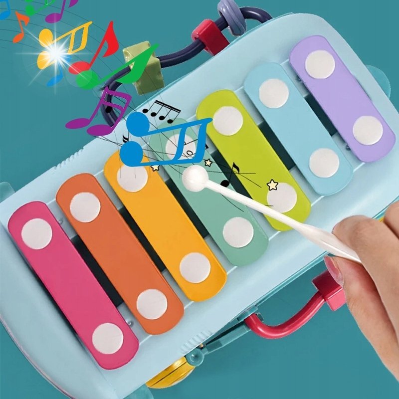 AUTOBUS MUZYCZNY INSTRUMENT CYMBAŁKI SORTER GRZECHOTKA MONTESSORI PREZENT