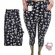 Legginsy - LEGINSY 3/4 NA CO DZIEŃ RYBACZKI kwiaty elastyczne wygodne 44 46 2XL 3XL - miniaturka - grafika 1