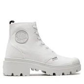 Botki damskie - Trapery Palladium Pallabase Twill 96907-141-M Biały - miniaturka - grafika 1