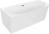 Wanny - Mexen Mia wanna wolnostojąca narożna lewa 180 x 80 cm, biała, przelew gun metal szczotkowany - 52691808000L-95 - miniaturka - grafika 1