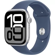 Smartwatch - Apple Watch 10 GPS 46mm z aluminium srebrnym pasek sportowy S/M Niebieski - miniaturka - grafika 1