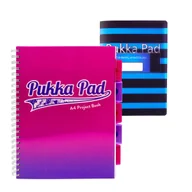 Zeszyty szkolne - Zestaw kołozeszyt w kratkę A4 100k z przekładkami różowy Pukka Pads + Zeszyt Flex Pad B5 niebieski - miniaturka - grafika 1