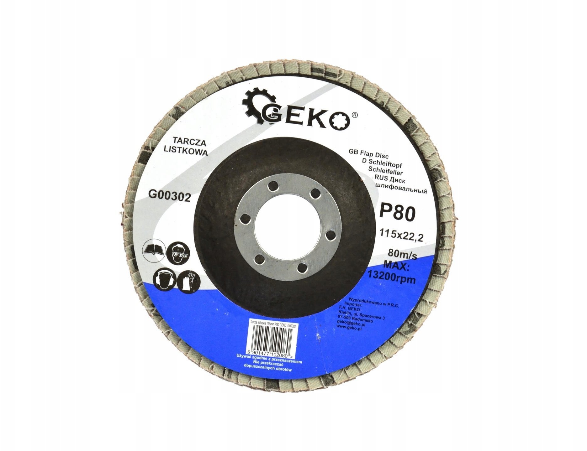 Geko Tarcza listkowa 115mm P80 10/25/200