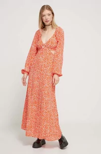 Billabong sukienka kolor pomarańczowy maxi rozkloszowana - Sukienki - miniaturka - grafika 1