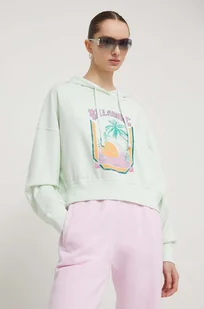 Billabong bluza damska kolor turkusowy z kapturem z nadrukiem - Bluzy damskie - miniaturka - grafika 1
