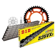 Części motocyklowe - Zestaw łańcuchów DID Stealth 525VX3 / 112 zamek nitowy pomarańczowy do KTM Adventure R S 990 ccm rok prod. 2008-2014 - miniaturka - grafika 1