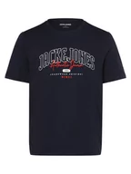 Koszulki męskie - Jack & Jones - T-shirt męski  JJLarry, niebieski - miniaturka - grafika 1