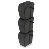 Kosze na śmieci - Prosperplast Keden kosz na śmieci sortibox set 3 - czarny recykling 25 l - miniaturka - grafika 1