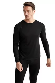 Koszulki męskie - DeFacto Męski T-shirt z dzianiny z dzianiny dla mężczyzn (czarny, XXL), czarny, XXL - grafika 1