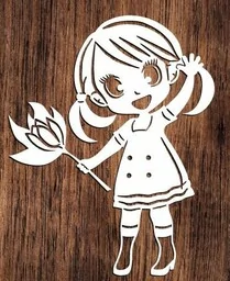 Dziewczynka z kwiatem- wycinanka z kartonu - Zabawki kreatywne - miniaturka - grafika 1