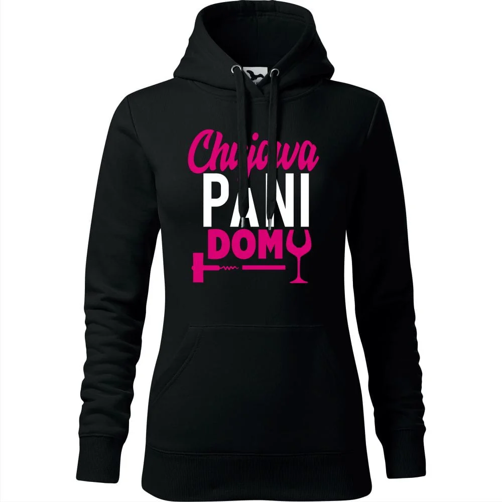 Damska Bluza Z Kapturem - Ch*jowa Pani Domu Czarny Xs