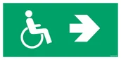 Systemy ekspozycyjne i znaki informacyjne - AC059 KIERUNEK EWAKUACJI DLA NIEPEŁNOSPRAWNYCH W PRAWO, FS - FOLIA SAMOPRZYLEPNA FOTOLUMINESCENCYJNA; (200X100MM) - miniaturka - grafika 1