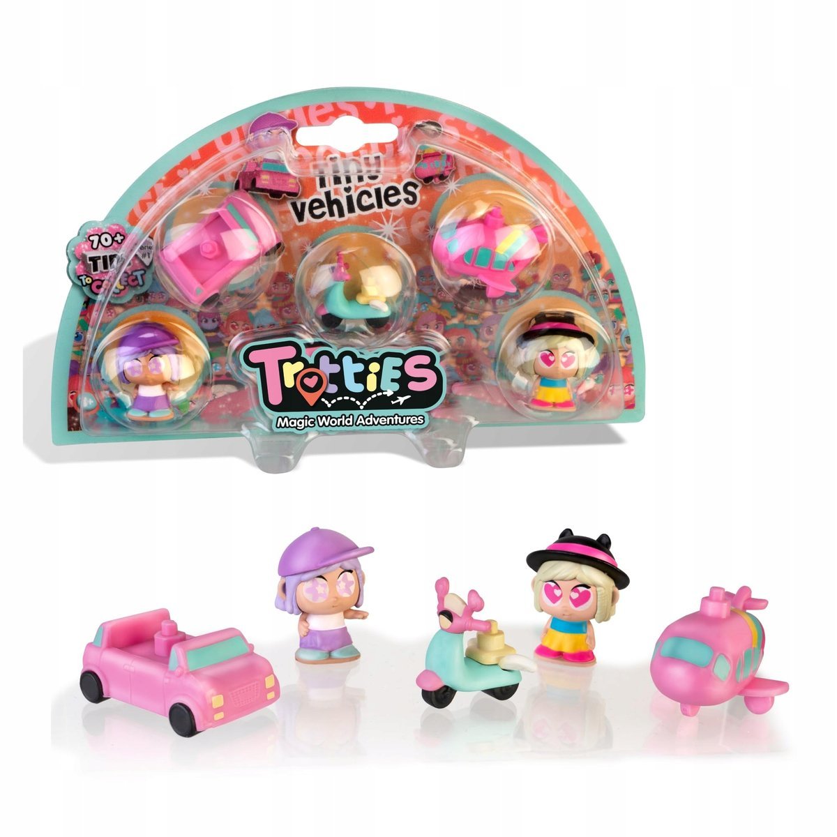 Trotties - Tiny Pack 5 z pojazdami, 5 Micro ekskluzywnych figurek kolekcjon