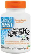 Witaminy i minerały - Doctor's Best - Naturalna Witamina K2 MK7 z MenaQ7 + D3, 180mcg, 60 vkaps - miniaturka - grafika 1