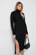 Sukienki - Patrizia Pepe sukienka wełniana kolor czarny maxi dopasowana - miniaturka - grafika 1