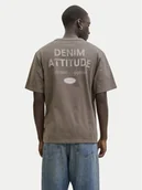 Koszulki męskie - Jack & Jones T-Shirt Edover 12288005 Brązowy Regular Fit - miniaturka - grafika 1