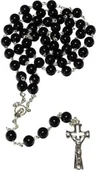 Różańce - Srebrny różaniec z czarnym onyksem - miniaturka - grafika 1