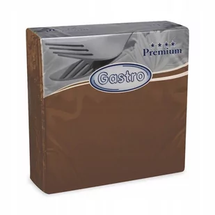 Serwetki Flizelinowe Premium Brązowe 40 X 40cm 50sztuk - Naczynia i sztućce jednorazowe - miniaturka - grafika 1
