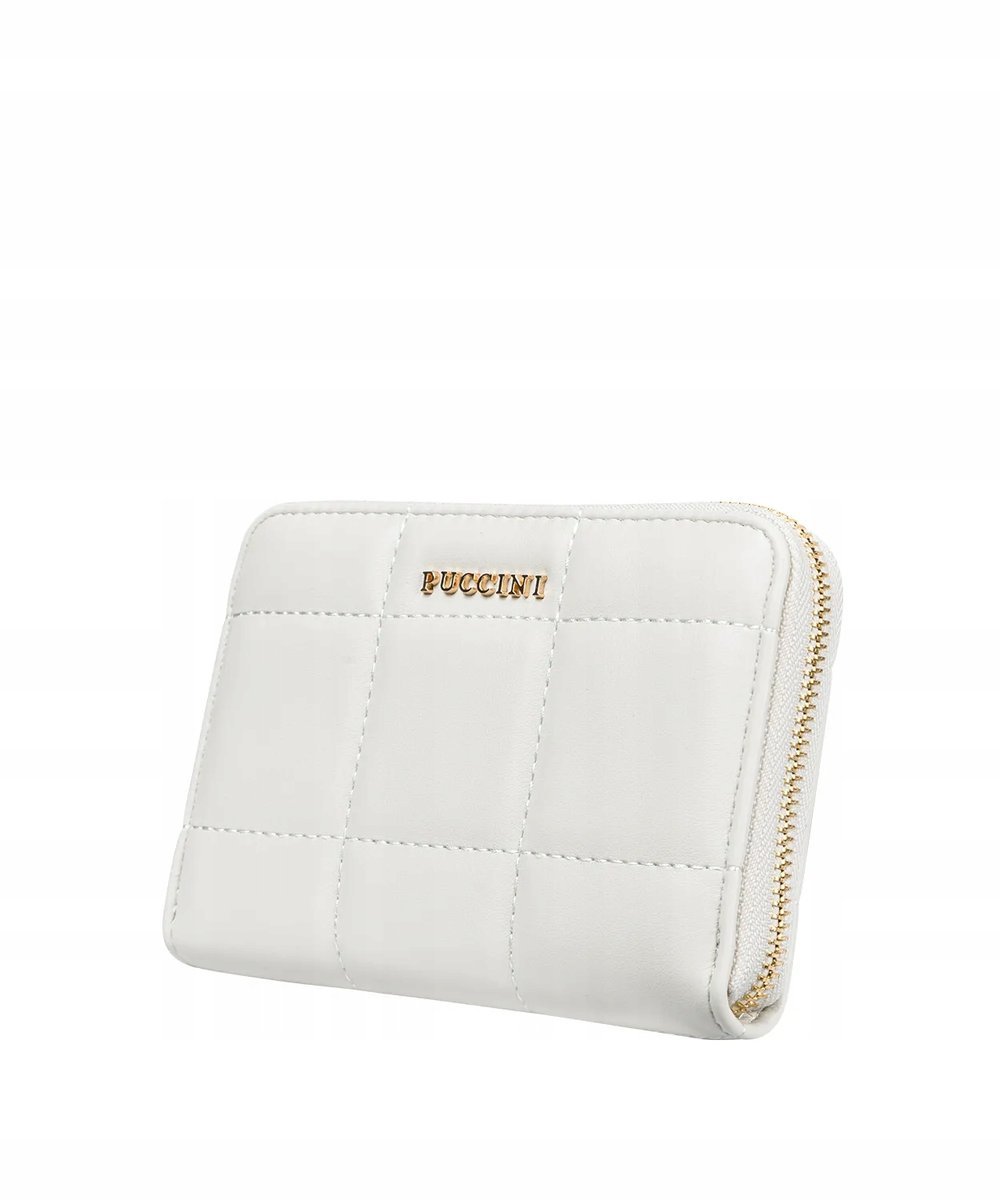 Portfel Damski Pikowany Średni Na Karty PUCCINI Jasnobeżowy BLP833A 6B