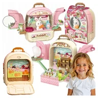 Plecaki - Królik w plecaku Domku różowy farma ogródek dla dzieci 3w1 dla 3 latki - miniaturka - grafika 1