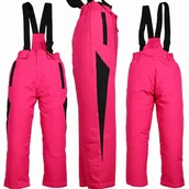 Spodnie narciarskie - KOMBINEZON Spodnie NARCIARSKIE Zimowe OCIEPLANE Szelki Róż 98 - miniaturka - grafika 1