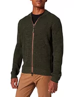 Swetry męskie - Camel Active Męski kardigan 4095236k03, brązowy (Olive Brown), M - miniaturka - grafika 1