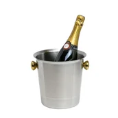Akcesoria do lodu - Wiaderko do lodu, cooler do wina, szampana 5 l, złote uchwyty - miniaturka - grafika 1