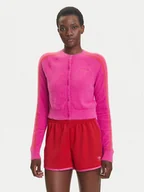 Swetry damskie - adidas Kardigan Fluffy JW3645 Różowy Regular Fit - miniaturka - grafika 1