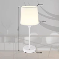 Lampy stojące - Globo Lampa stołowa LED Lunki, biała, wysokość 35 cm, tkanina, CCT - miniaturka - grafika 1