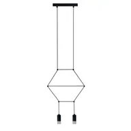 Lampy sufitowe - Linea Light Step into Design Lampa wisząca 2 czarna 35 cm XT037-2P - miniaturka - grafika 1