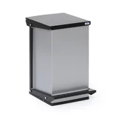 Kosze na śmieci - Przemysłowy kosz z pedałem,śmietnik, 50 l, lakierowany szary - miniaturka - grafika 1