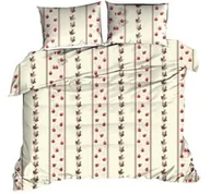 Pościel - Extrapościel Pościel bawełniana 160x200 kwiaty kremowa czerwona 1602N Classic - miniaturka - grafika 1