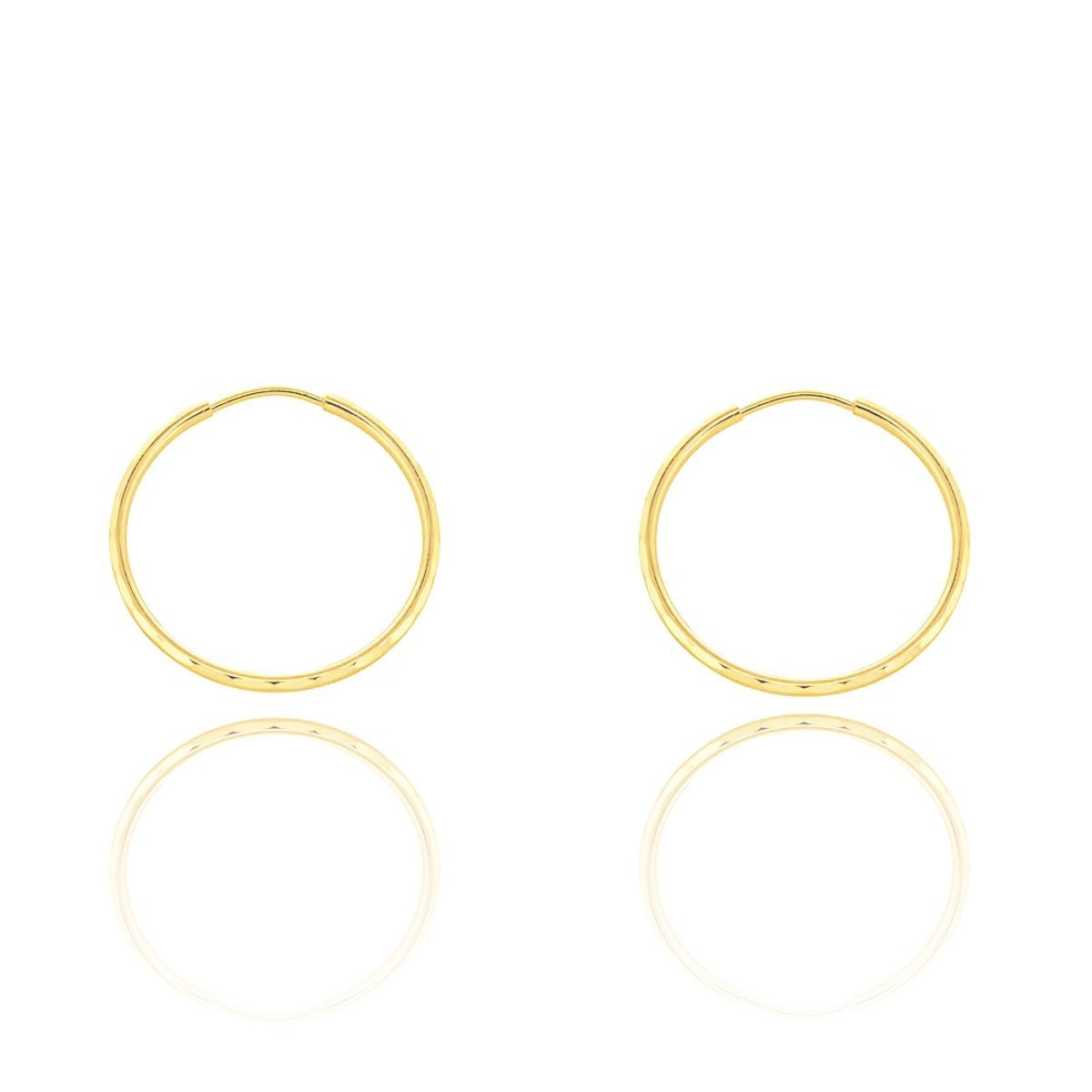 Złote kolczyki kółka diamentowane średnica 26mm próba 333