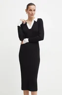 Sukienki - Karl Lagerfeld sukienka kolor czarny mini dopasowana 246W1319 - miniaturka - grafika 1