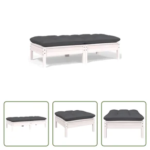 The Living Store 2-osobowa sofa ogrodowa z poduszkami biała lite drewno sosnowe - Sofy ogrodowe The Living Store 2-osobowa sofa ogrodowa z poduszkami biała lite drewno sosnowe - Sofy ogrodowe - miniaturka - grafika 1