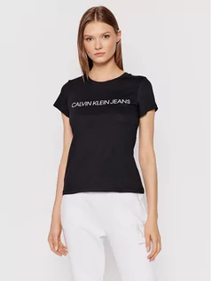 Koszulki i topy damskie - Calvin Klein Jeans T-Shirt Institutional J20J207879 Czarny Regular Fit - grafika 1