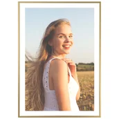 Ramki na zdjęcia - Ramka Aluminiowa Złota 50X70 cm Plexi - miniaturka - grafika 1