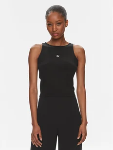 Calvin Klein Jeans Top Archival J20J223107 Czarny Slim Fit - Koszulki i topy damskie - miniaturka - grafika 1