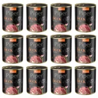 Mokra karma dla psów - Piper Mokra karma z kaczką i gruszką dla psa Zgrzewka 12 x 800 g - miniaturka - grafika 1
